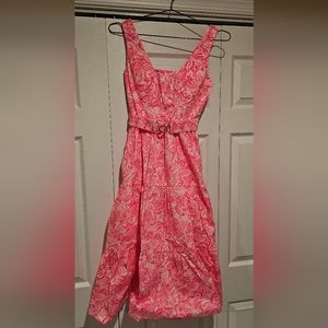 Lilly Pulitzer, 00 McKinnon Midi Dress, Pink Blossom